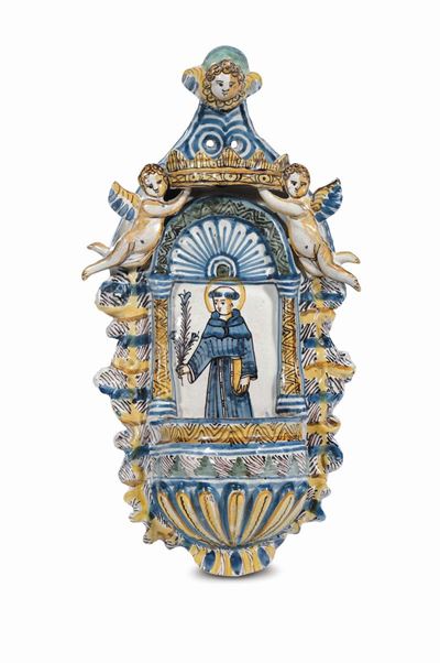 Acquasantiera in Maiolica, Laterza XVIII Secolo