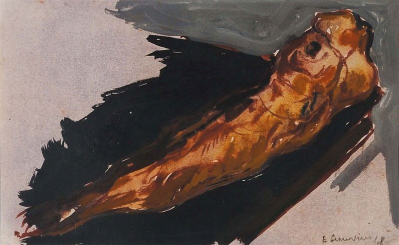 Emilio Scanavino (1922-1986) Pesce, 1948  - Asta Antiquariato e Dipinti Antichi - Cambi Casa d'Aste