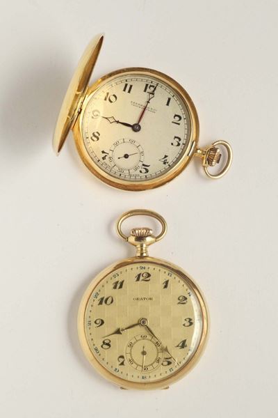 Lotto Composto da Due Orologi da Tasca Eberhard e Orator Precision