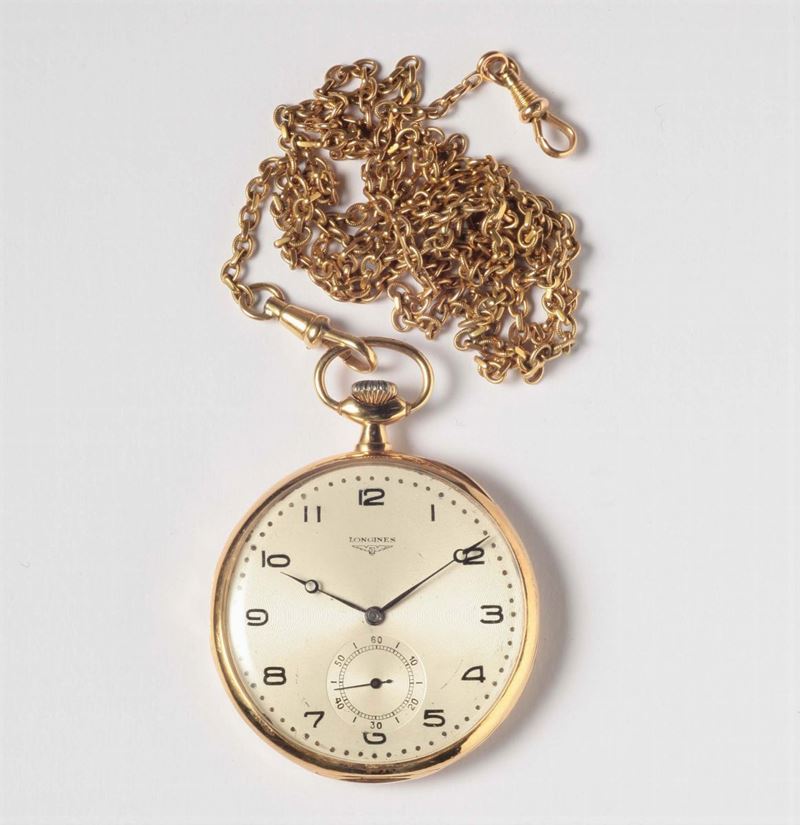 Orologio da tasca con catena Longines  - Auction Silvers, Ancient and Comtemporary Jewels - Cambi Casa d'Aste