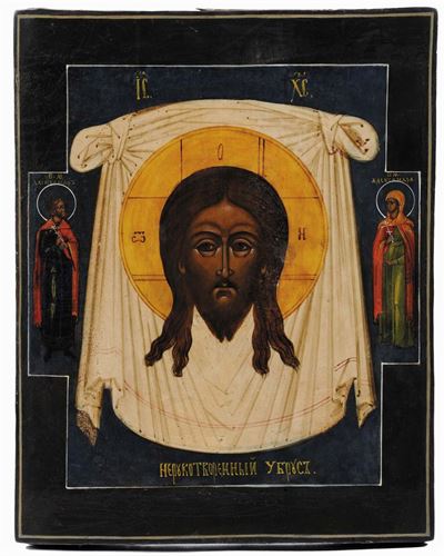 Icona Raffigurante Mandillion, Russia XIX Secolo