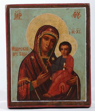 Icona Raffigurante Madonna di Tickvin, XIX Secolo