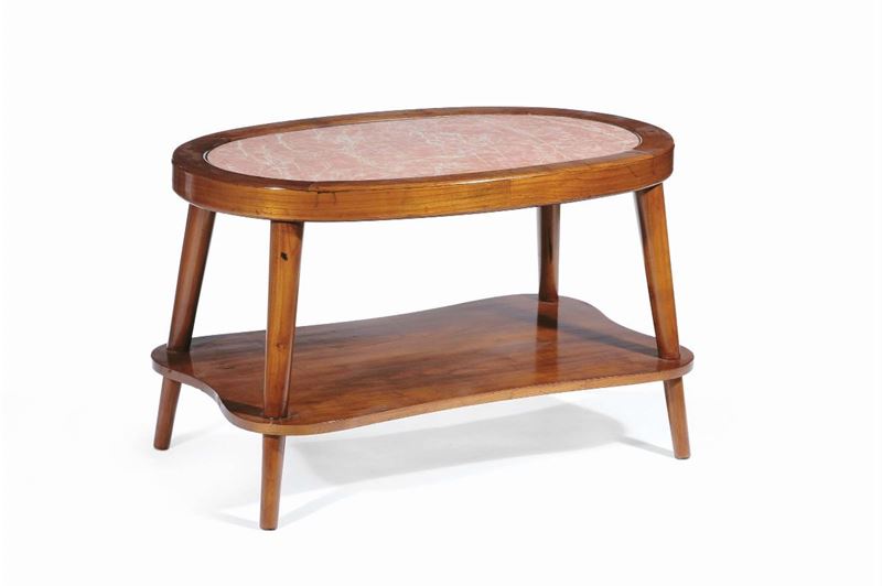 Manifattura italiana Tavolino ovale in ciliegio  - Asta Arti Decorative del XX secolo e Design - Cambi Casa d'Aste