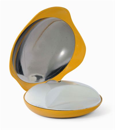 Lampada da Tavolo Gialla in Metallo Laccato