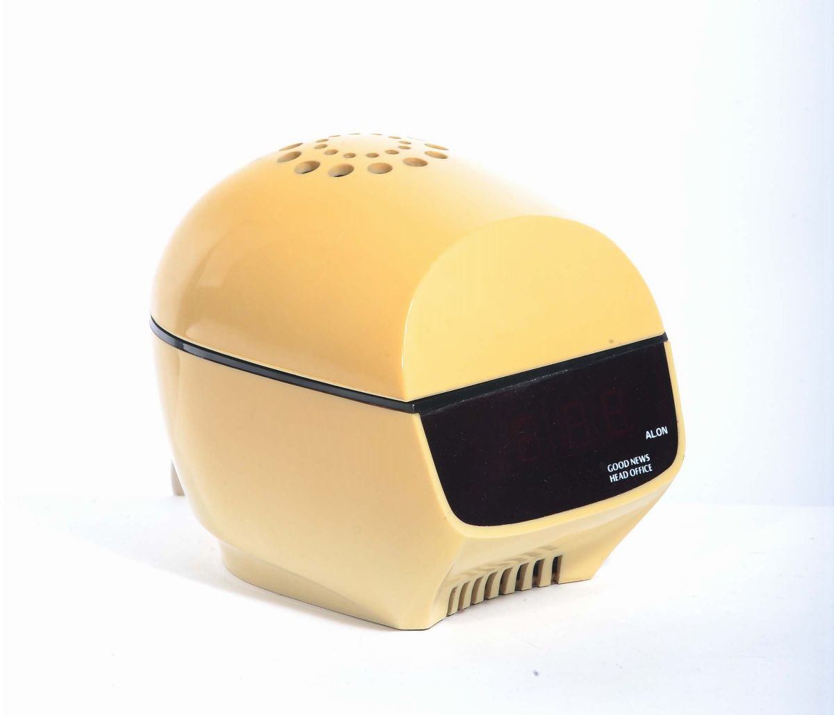 Lampada Sveglia Acctim in Metallo Giallo Laccato Richiudibile, 1970 Circa