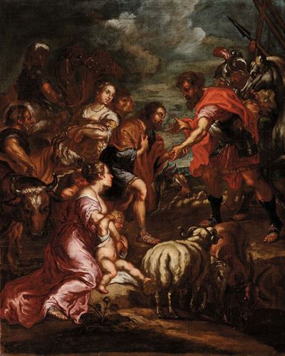 Scuola Genovese del XVIII Secolola Riconciliazione tra Esau e Giacobbe