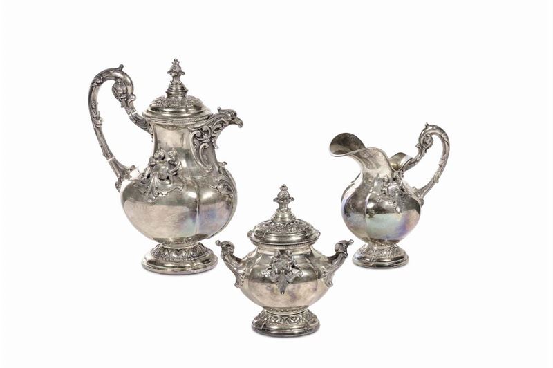 Servizio da tè in argento, gr. 2000 circa  - Auction Antiques and Old Masters - Cambi Casa d'Aste