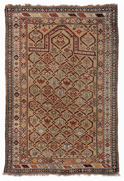 Tappeto Caucasico Daghestan a Preghiera, Fine XIX Secolo