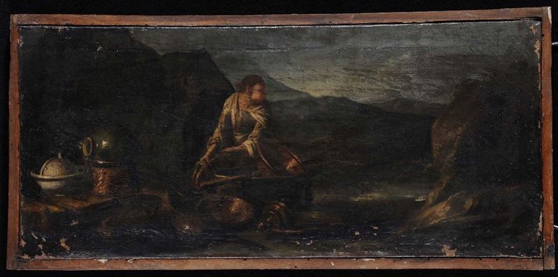 Giorgio Bonola (1657-1700), attribuito a Contadina al fiume  - Asta Asta OnLine 02-2012 - Cambi Casa d'Aste