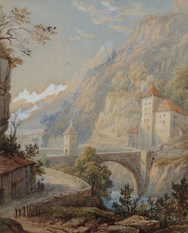 Anonimo inglese della fine del XIX secolo Paesaggio campestre