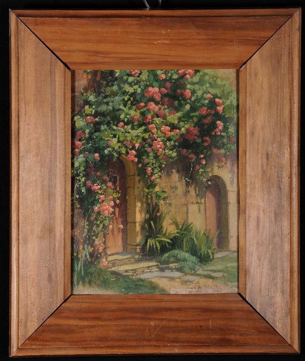 Emile Quentin Brin (1863-?) Rampicante fiorito