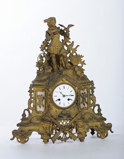 Orologio da Tavolo in Bronzo Dorato, XIX Secolo