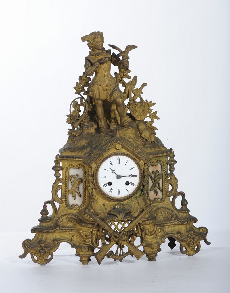 Orologio da tavolo in bronzo dorato, XIX secolo  - Asta Asta OnLine 07-2012 - Cambi Casa d'Aste