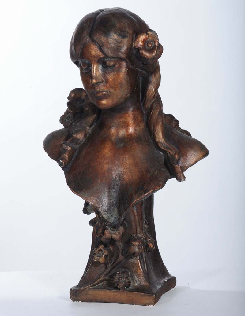 Manifattura non identificata Busto di fanciulla  - Auction Decorative Arts of Twenty Century and Design - Cambi Casa d'Aste