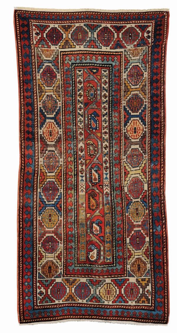 Tappeto caucasico Kazak, fine XIX secolo
