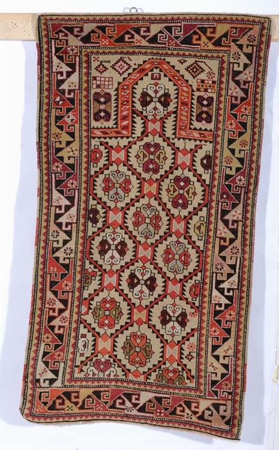 Tappeto Caucasico Shirwan a Preghiera, Inizio XX Secolo