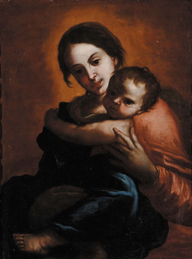 Scuola del XVII secolo Madonna con Bambino  - Auction Antiques and Old Masters - Cambi Casa d'Aste
