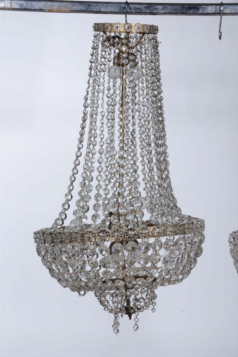 Coppia di Lampadari a Mongolfiera in Stile