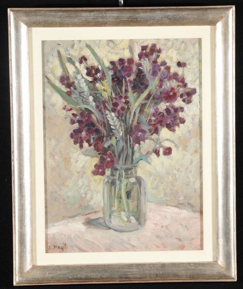 Augusto Magli (1890-1962) Vaso di fiori  - Asta Antiquariato e Dipinti Antichi - Cambi Casa d'Aste