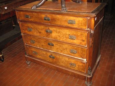 Cassettiera Luigi Filippo con Quattro Cassetti, Inizio XX Secolo