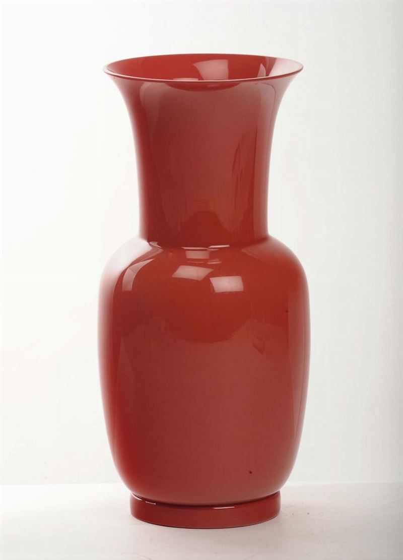 Vaso in vetro corallo Venini  - Auction OnLine Auction 02-2012 - Cambi Casa d'Aste