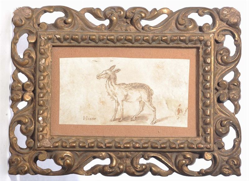 Ritratto di lama su pergamena in cornice  - Asta Antiquariato e Dipinti Antichi - Cambi Casa d'Aste