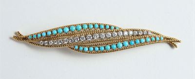 Spilla con Diamanti e Turchesi