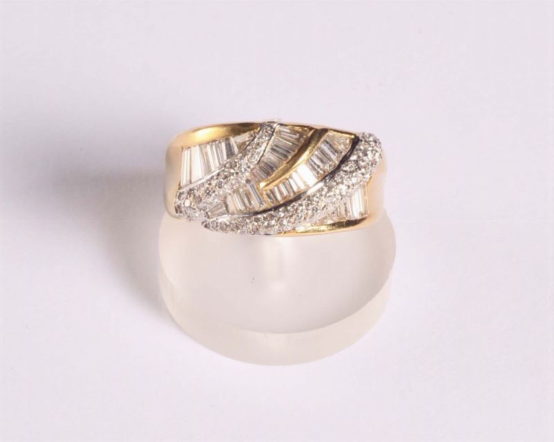 Anello con diamanti  - Auction Silvers, Ancient and Comtemporary Jewels - Cambi Casa d'Aste