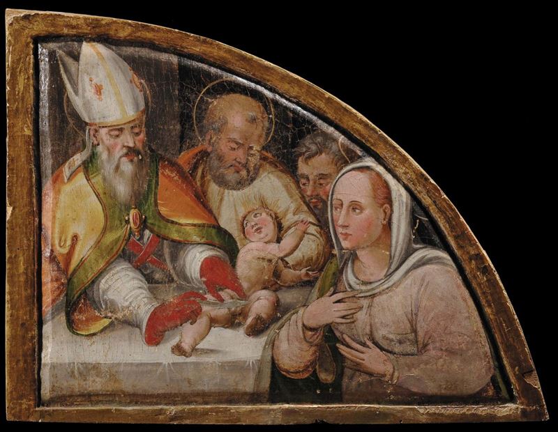 Anonimo dell'Italia Centrale del XVI secolo Circoncisione di Cristo  - Asta Antiquariato e Dipinti Antichi - Cambi Casa d'Aste