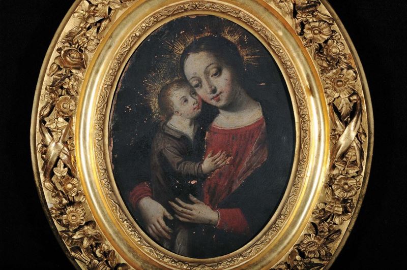 Scuola del XVIII secolo Madonna con Bambino  - Asta Antiquariato e Dipinti Antichi - Cambi Casa d'Aste