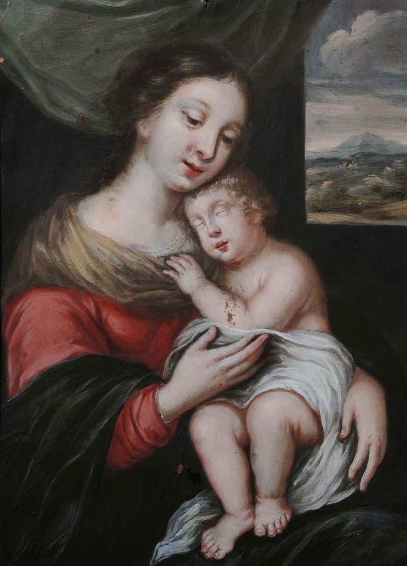 Scuola del XVIII secolo Madonna con Bambino  - Auction Antiques and Old Masters - Cambi Casa d'Aste