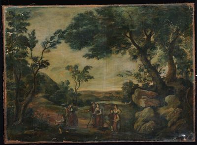Anonimo del XIX Secolopaesaggio con Figure