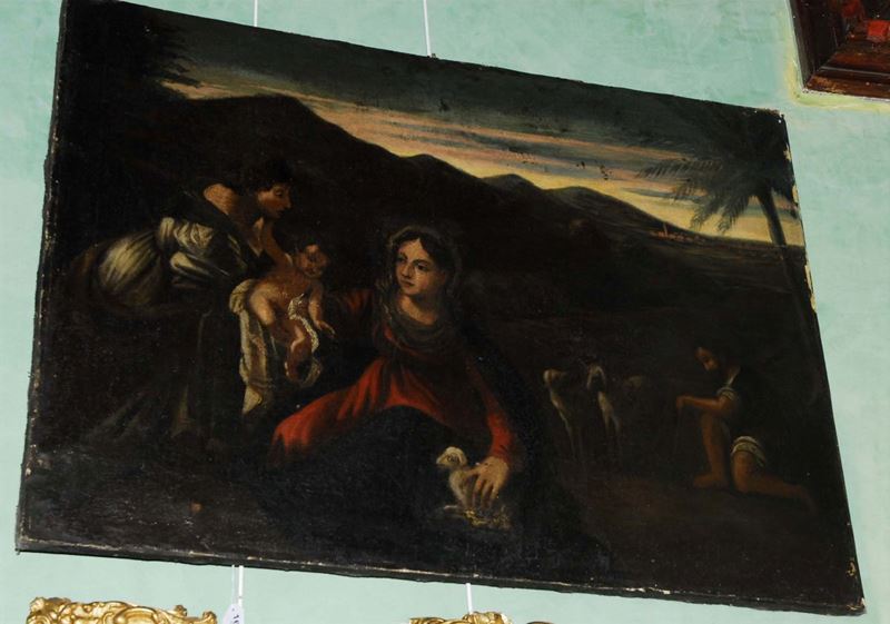 Scuola del XVIII secolo Scena biblica  - Asta Antiquariato e Dipinti Antichi - Cambi Casa d'Aste