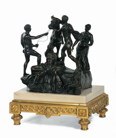 Scultura in Bronzo Brunito Raffigurante Toro Farnese