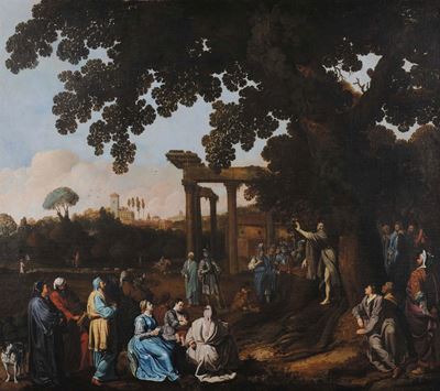 Pieter Lastman (1583-1633), Attribuito Aorazione nel Foro Romano con Personaggi