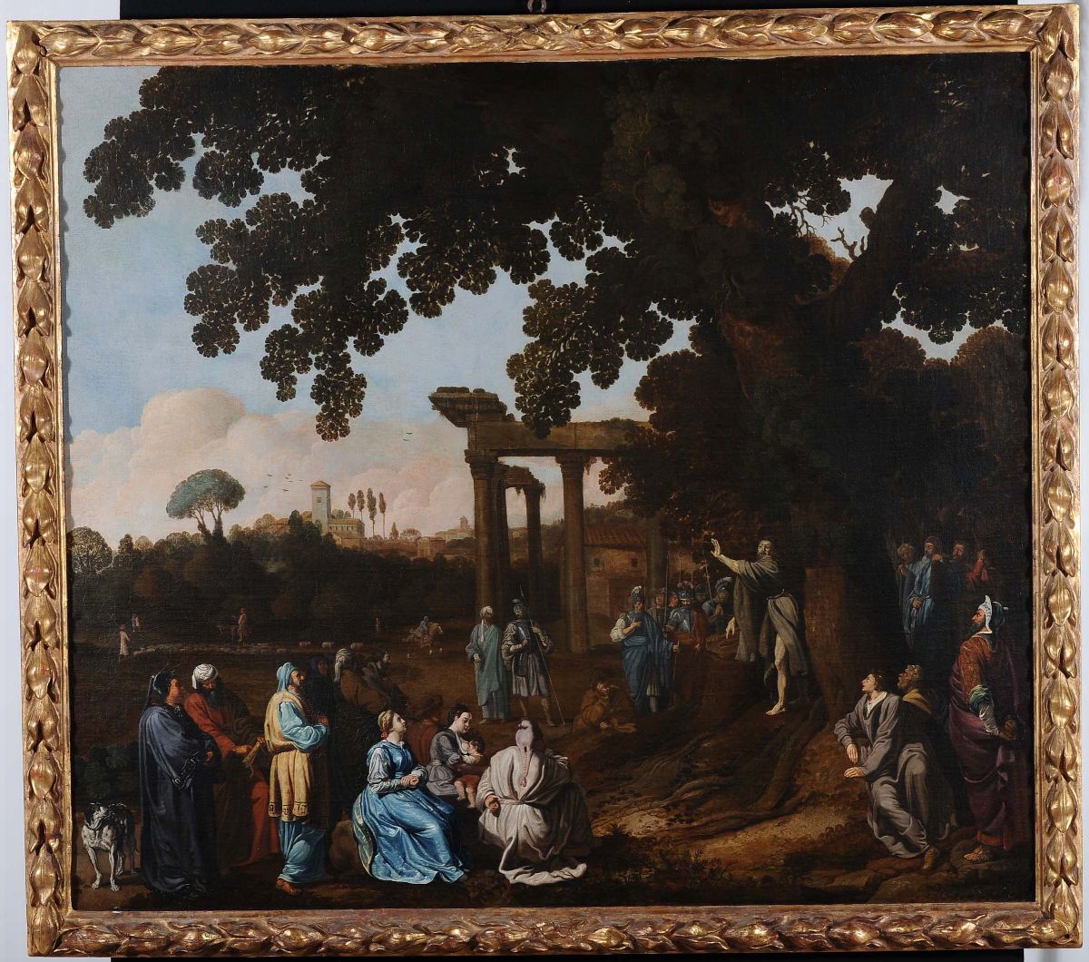 Pieter Lastman (1583-1633), Attribuito Aorazione nel Foro Romano con Personaggi