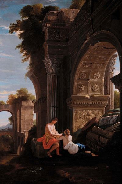 Jean Lemaire (1598-1659)arco Romano con Personaggi