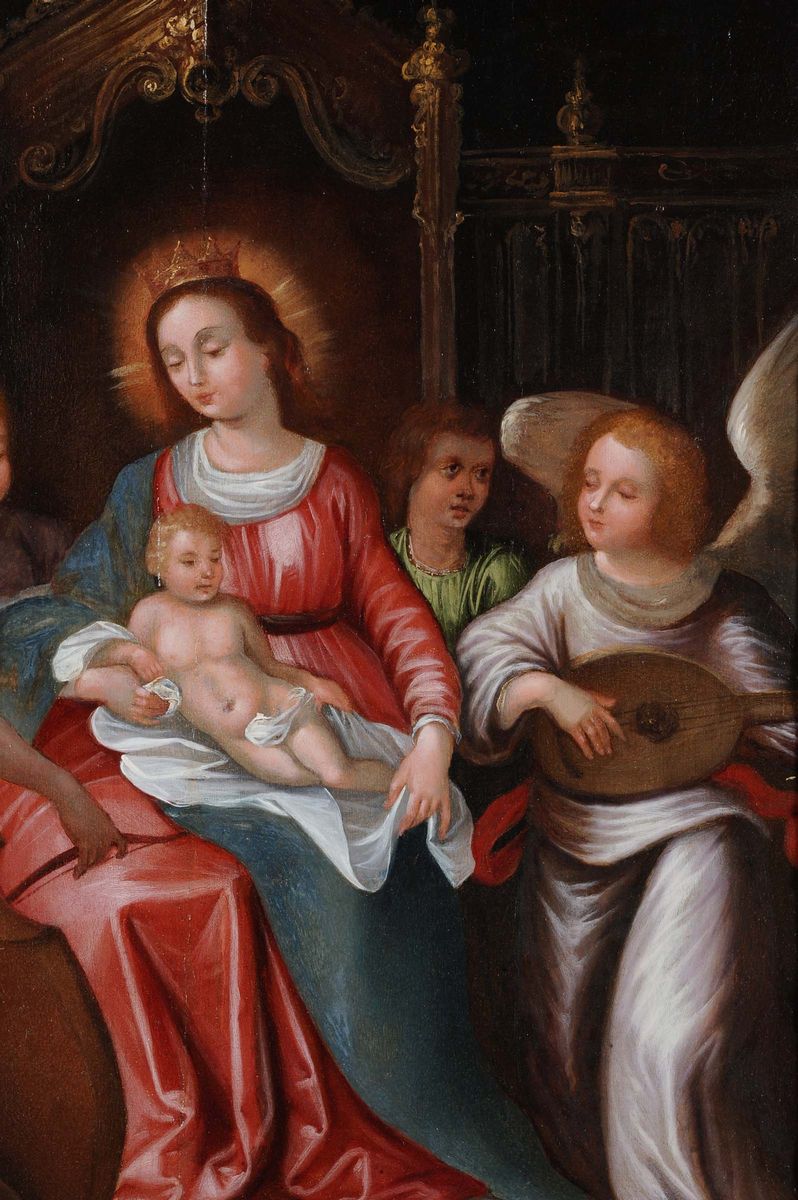 Scuola del XVIII Secolomadonna in Trono con Bambino e Angeli