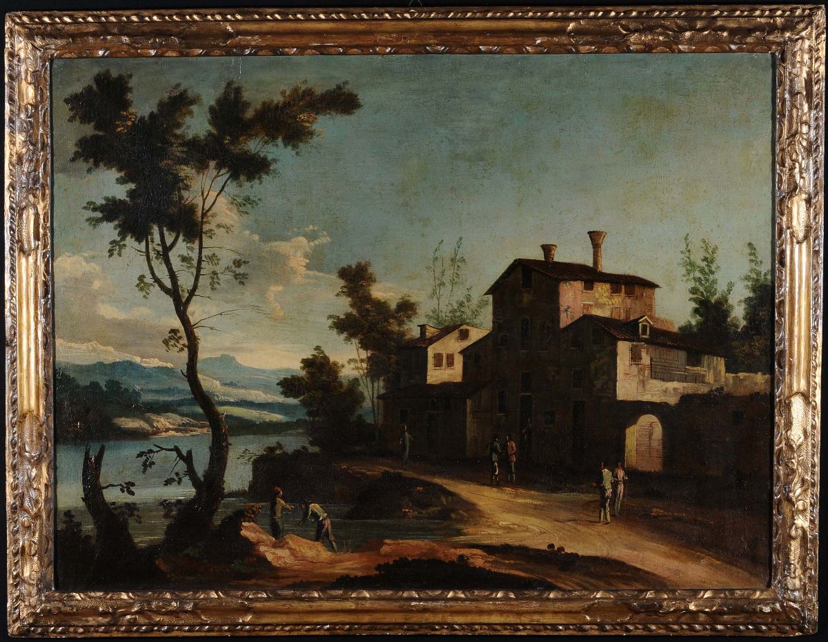 Paolo Anesi (1697-1773), Attribuito Apaesaggio Fluviale Paesaggio Fluviale