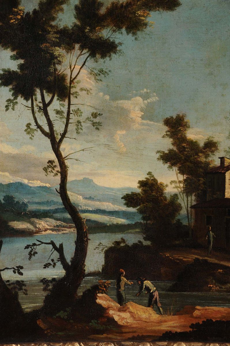 Paolo Anesi (1697-1773), Attribuito Apaesaggio Fluviale Paesaggio Fluviale