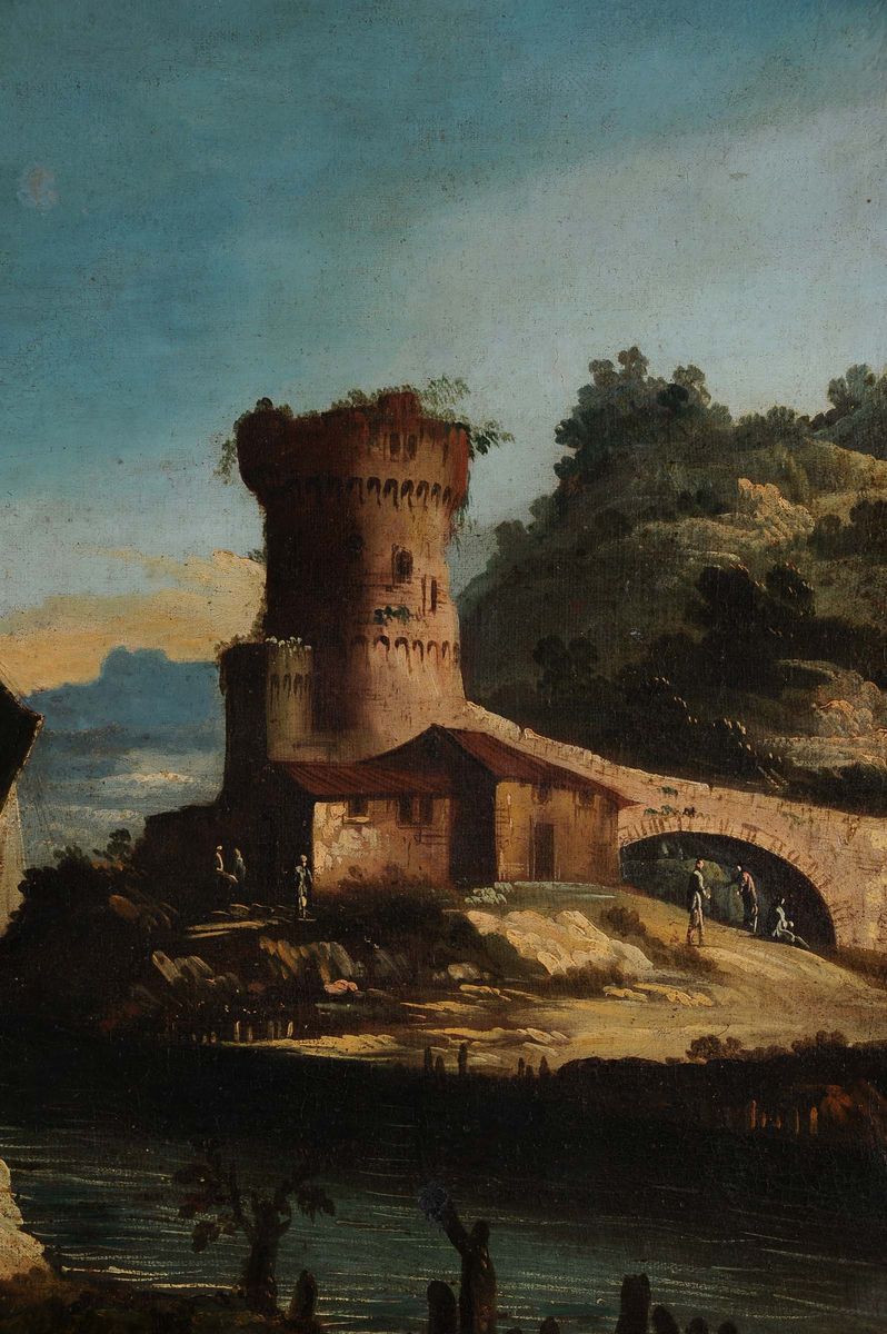 Paolo Anesi (1697-1773), Attribuito Apaesaggio Fluviale Paesaggio Fluviale