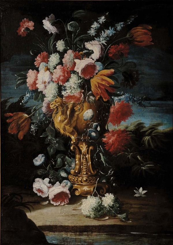 Scuola Francese del XVIII secolo Vaso di fiori