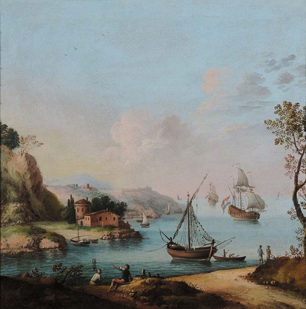 Scuola Veneta del XVIII secolo Paesaggio costiero Paesaggio costiero
