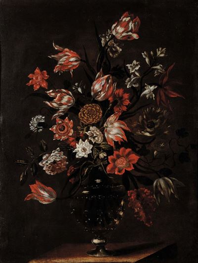 Giuseppe Recco (1634-1695), Attribuito Avaso di Fiori