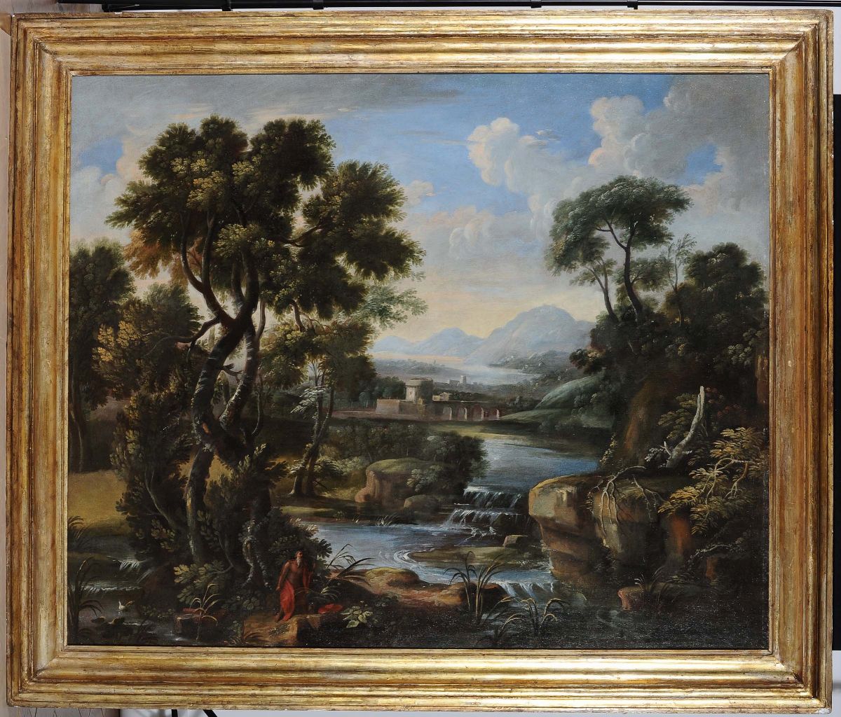 Crescenzio Onofri (1632-1698)paesaggio Laziale con Eremita