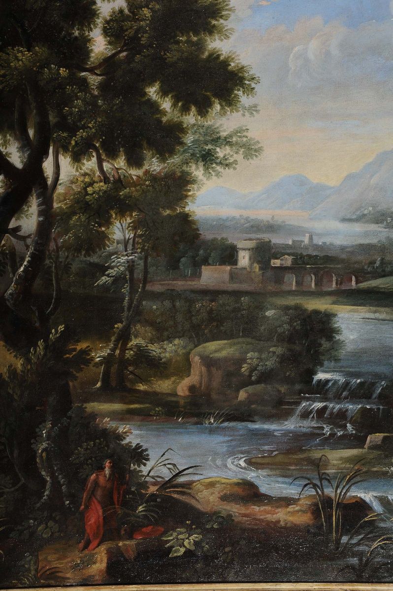 Crescenzio Onofri (1632-1698)paesaggio Laziale con Eremita