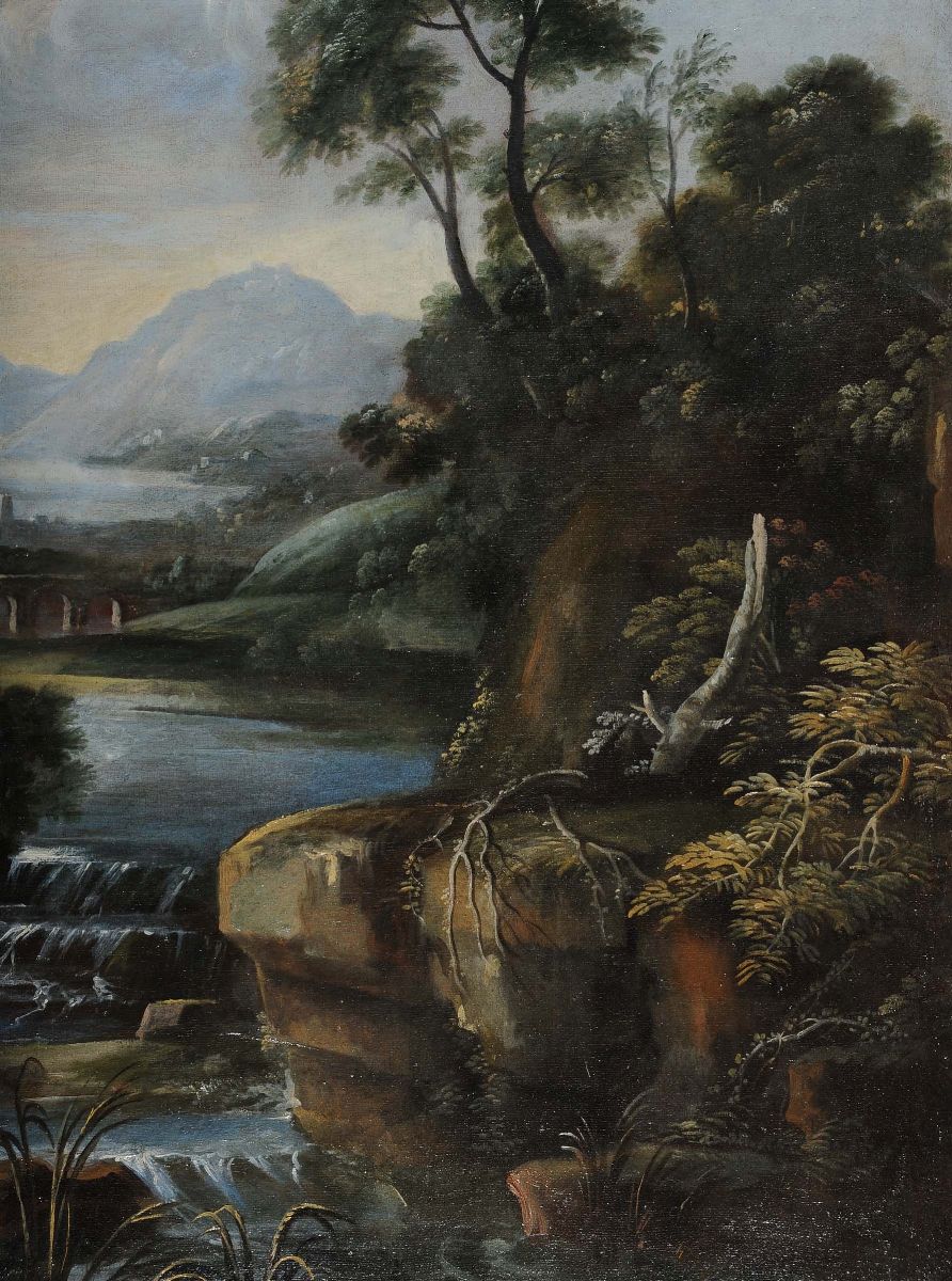 Crescenzio Onofri (1632-1698)paesaggio Laziale con Eremita