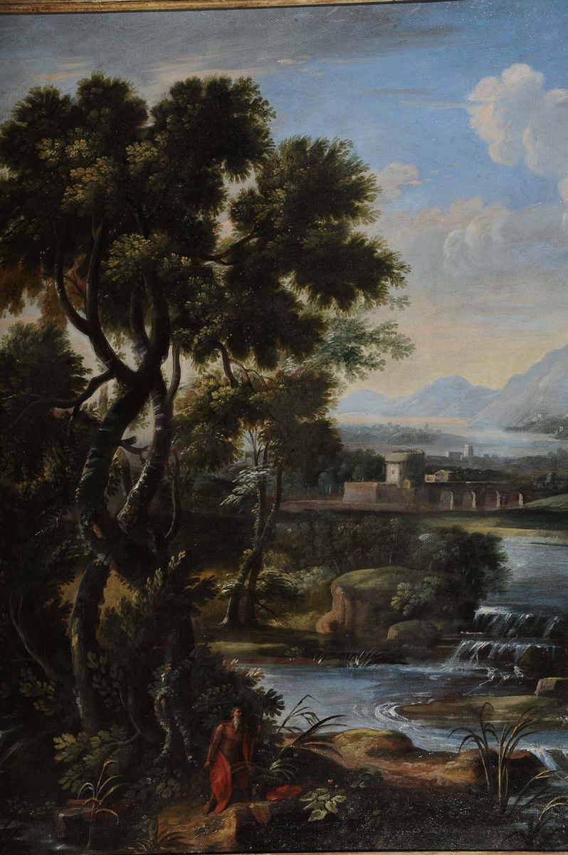 Crescenzio Onofri (1632-1698)paesaggio Laziale con Eremita