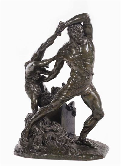 Scultura in Bronzo da Canova Raffigurante Ercole e Lica, XIX Secolo