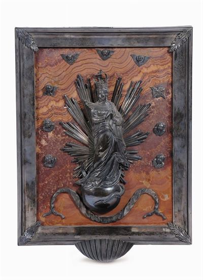 Acquasantiera in Argento con Bollo Genova, XVIII Secolo
